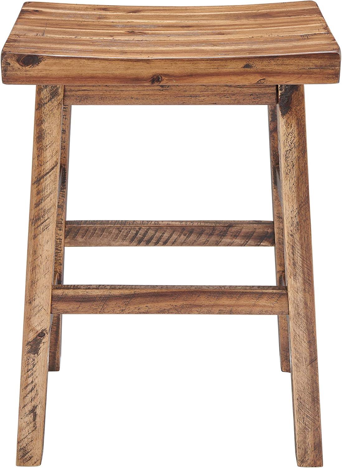 26" Durango Industrial Wood Counter Height Barstool Dark Brown - Alaterre Furniture