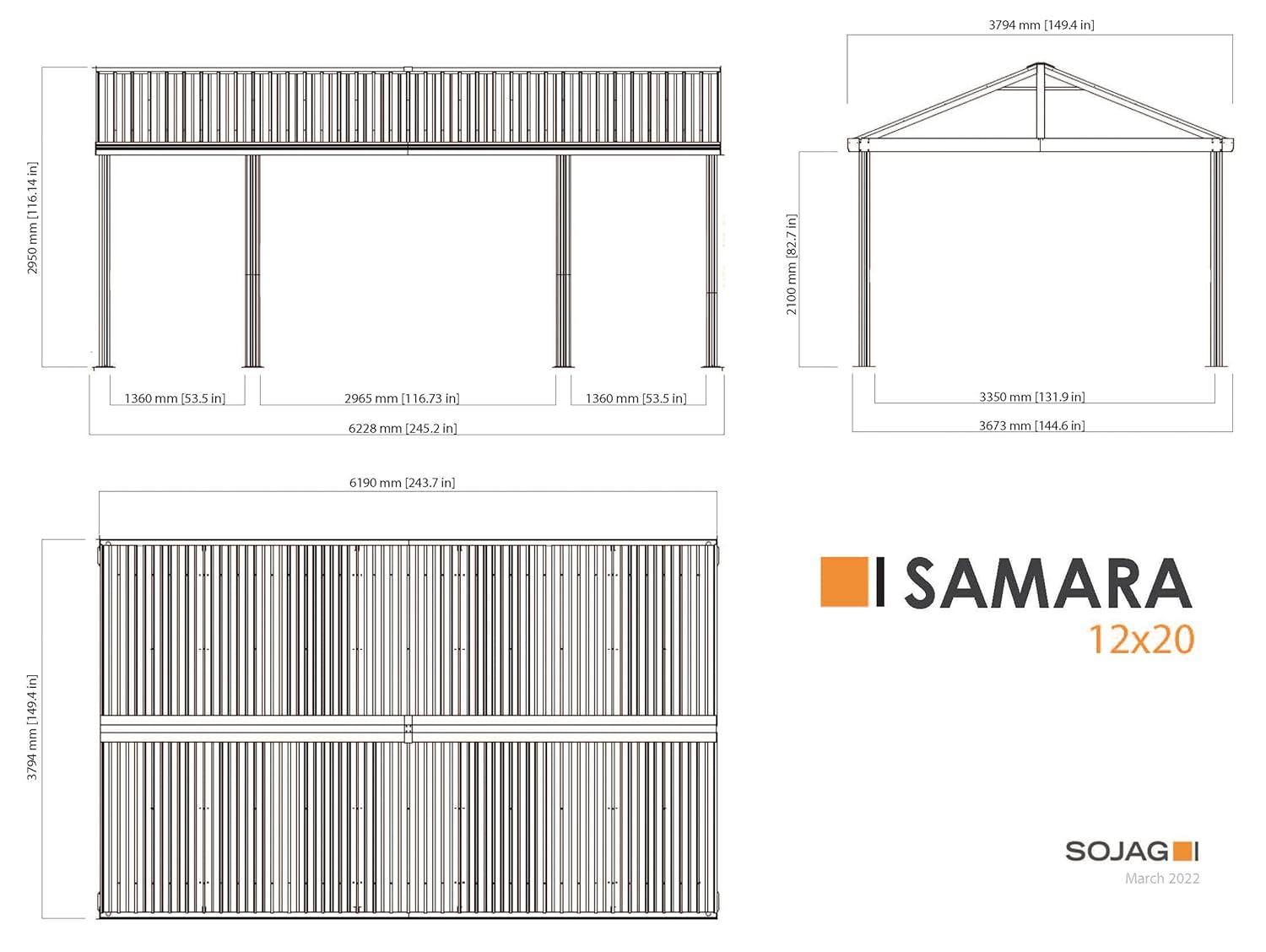 Sojag Samara 12 Ft. x 20 Ft. Canopy