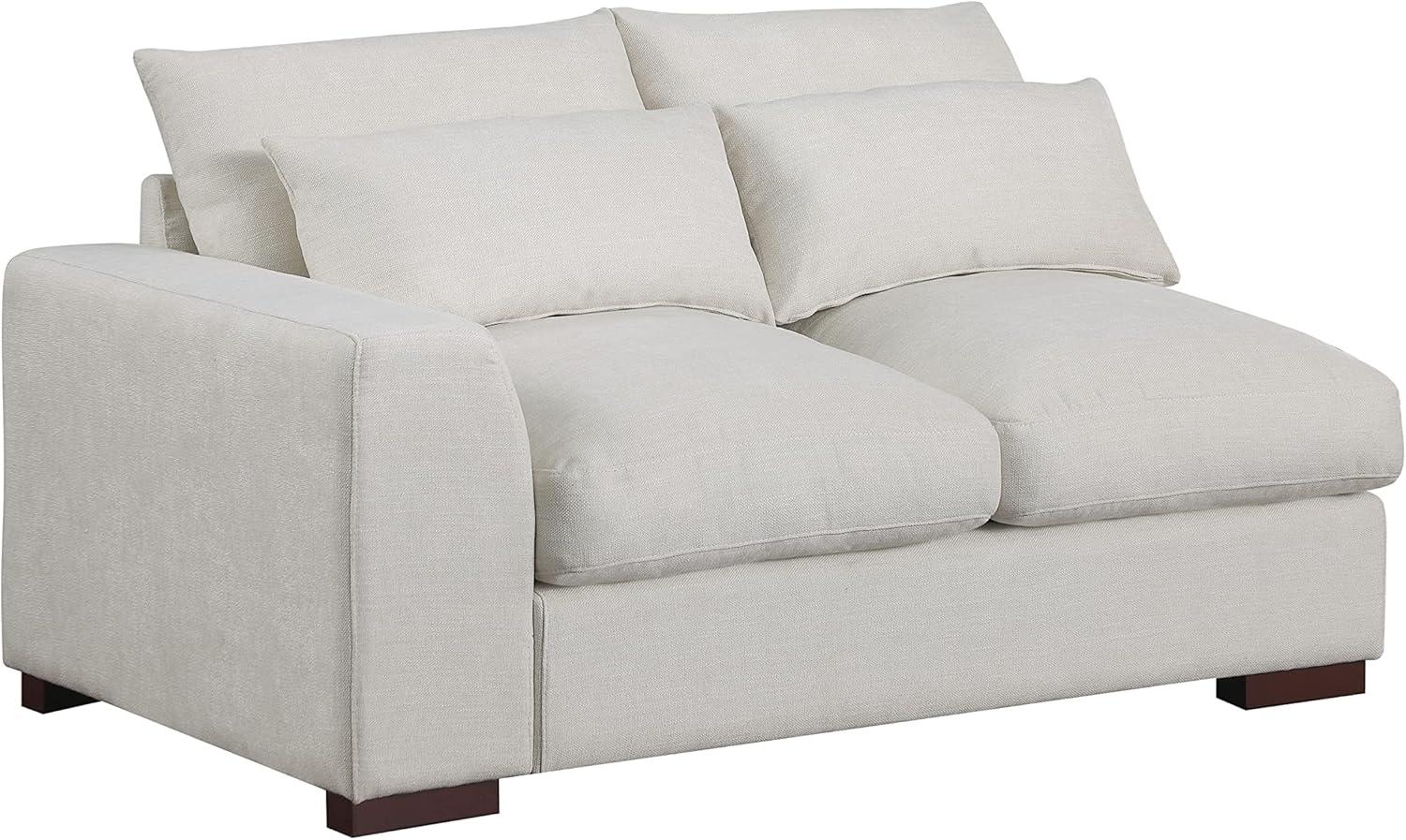 Biaggio Linen Blend Sectional with 2 Ottomans