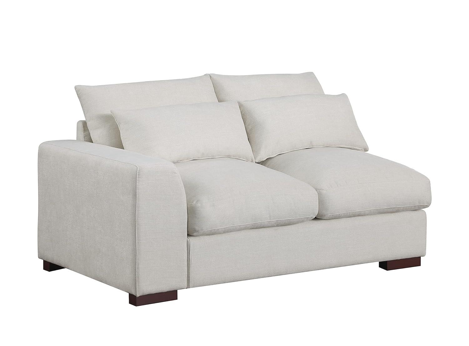 Biaggio Linen Blend Sectional with 2 Ottomans,Sectional Couch