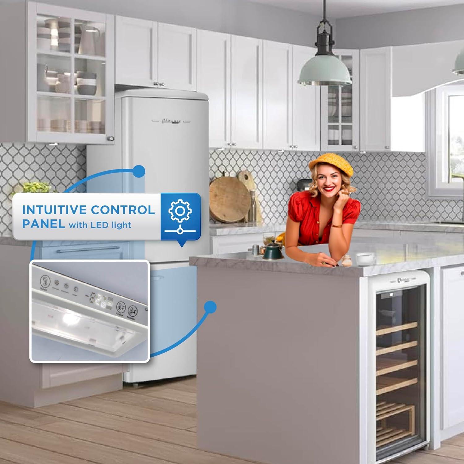 Unique Appliances Classic Retro 23.6" Frost-Free 11.7 cu. ft. Energy Star Certified Bottom Freezer Refrigerator UGP-330L W AC