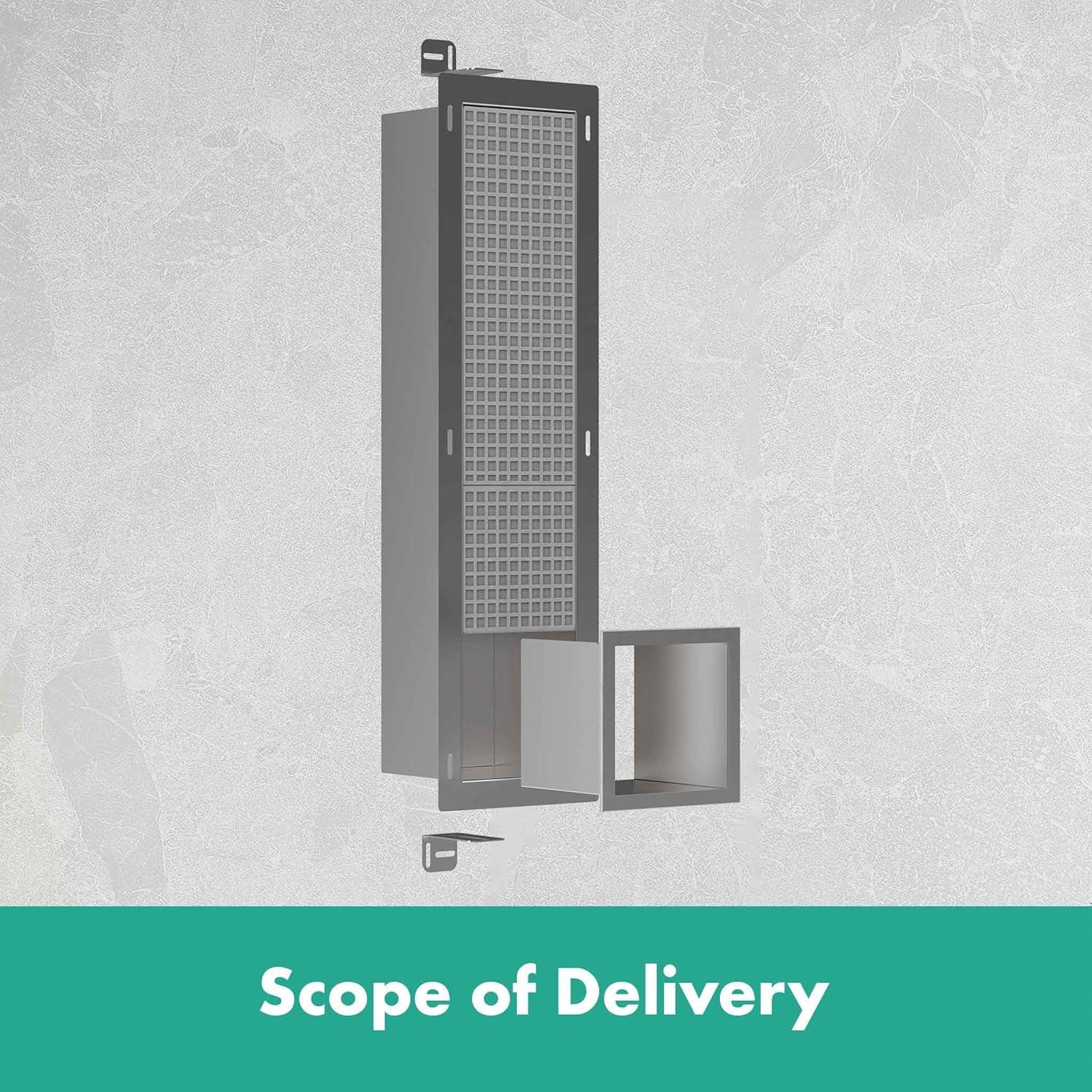 Hansgrohe 56058670 hansgrohe XtraStoris Original Recessed Toilet Paper Holder with Storage & Tileable Door