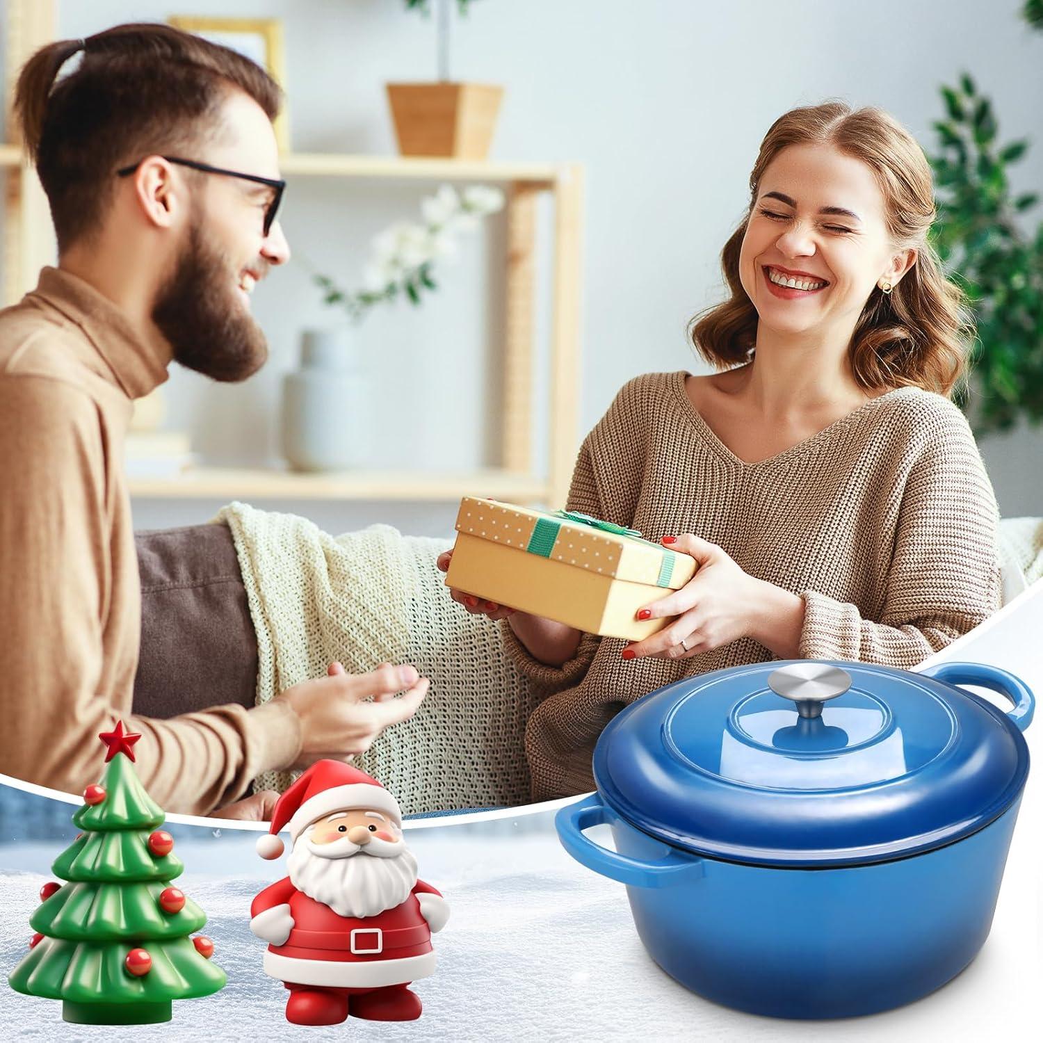 SPECIALTY FLOORING INC Dutch Oven,Enameled Cast Iron Dutch Oven Cooking Pot With Lid & Dual Handles, For Bread Baking Braising Stewing, Heavy Duty & Non Stick, Oven & All Stovetops Safe