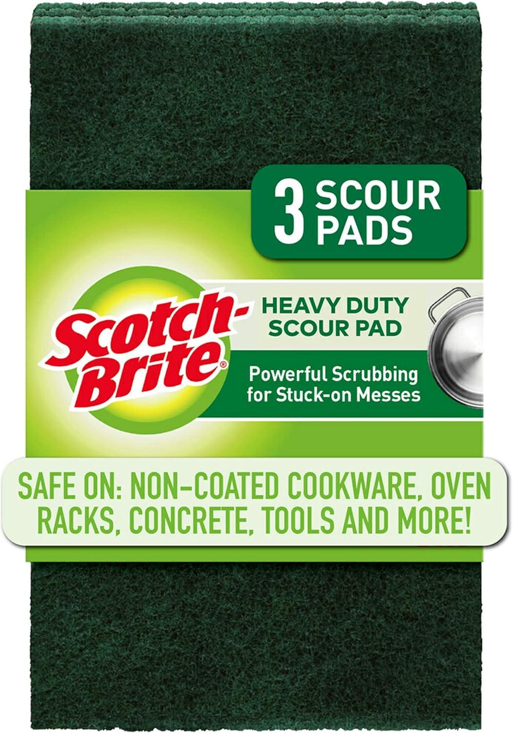 Scotch-Brite Heavy Duty Scour Pads, 3 Pads Total