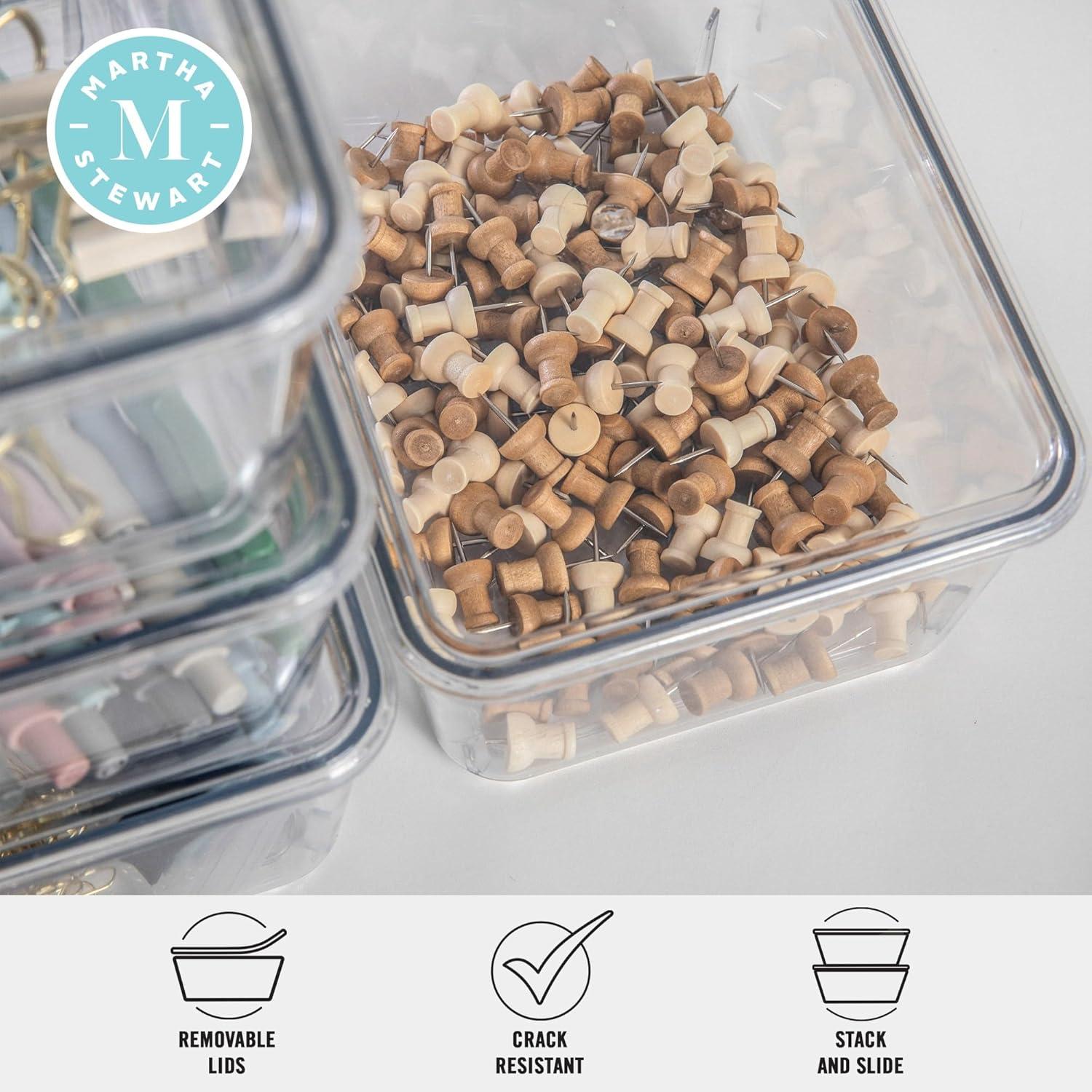 Martha Stewart Martha Stewart Brody Premium Plastic Storage Bins With Lids (Set of 4)