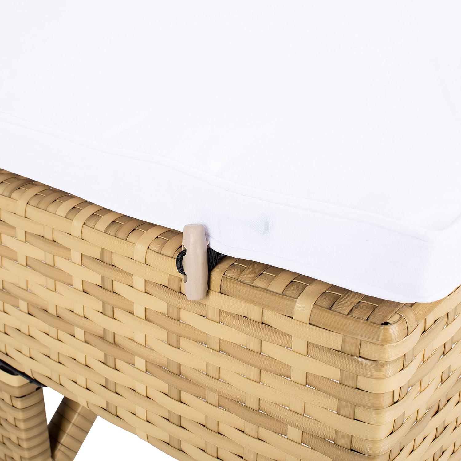 Cam Sunlounger - Outdoor - PAT7501 - Natural/White -Safavieh