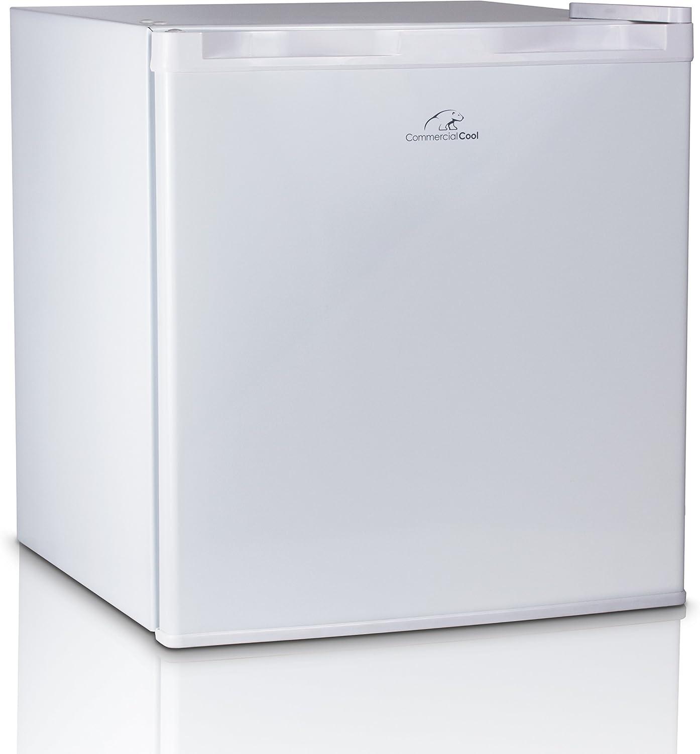 Compact White Plastic Single Door Mini Fridge with Freezer