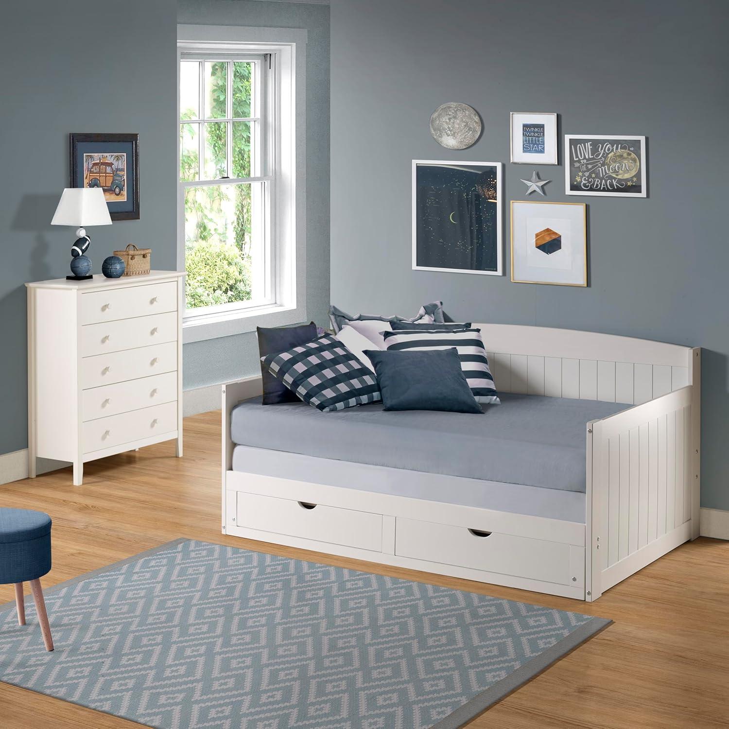 White Pine King Daybed with Storage Drawers