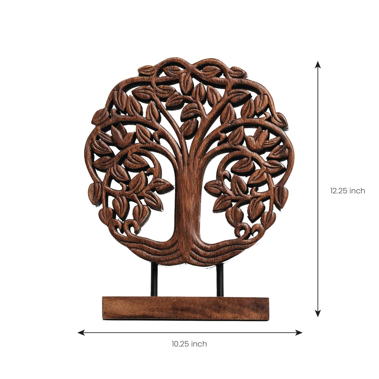 Decozen Wooden Tree of Life Sculpture – Gifts for Mom or Dad on Mother’s Day, Father’s Day, or Birthday – Acacia Wood Sculpture for Home, Office, Living Room, or Boho and Mantle Décor