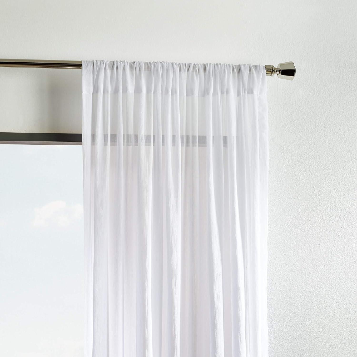 Glacier Solid Sheer Rod Pocket Curtain Panels