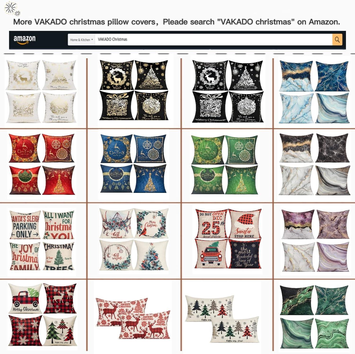 BEAUTY Merry Christmas Throw Pillow Covers 18 x 18 Inch Set of 4  Red Barn Merry & Bright Xmas Farmhouse Holiday Pillowcases for Home Outdoor Decoration CP053-18