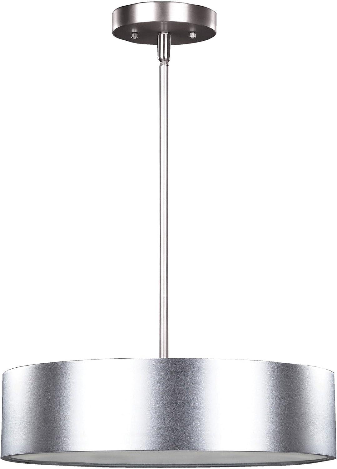 Brushed Nickel Aluminum Drum Pendant Light