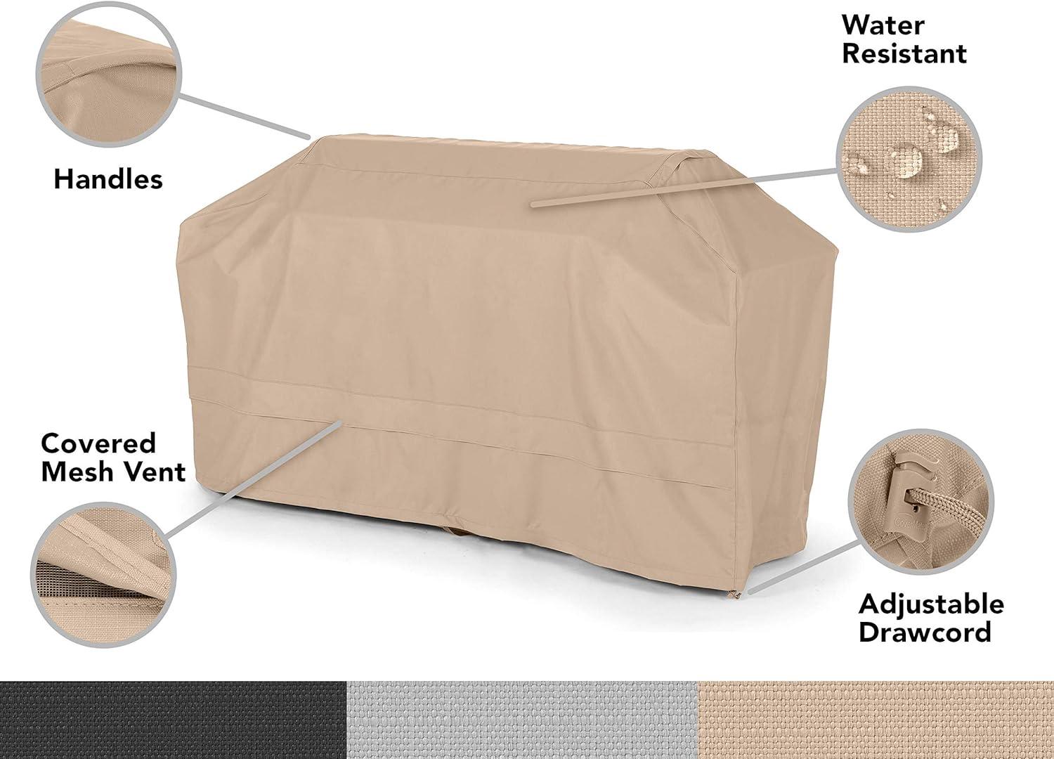 Covermates Island Grill Cover - Weather Resistant Outdoor Cover, Heavy Duty bbq Covers for Large Island, Ultima 600D Polyester, 98 Inch, Ripstop Tan