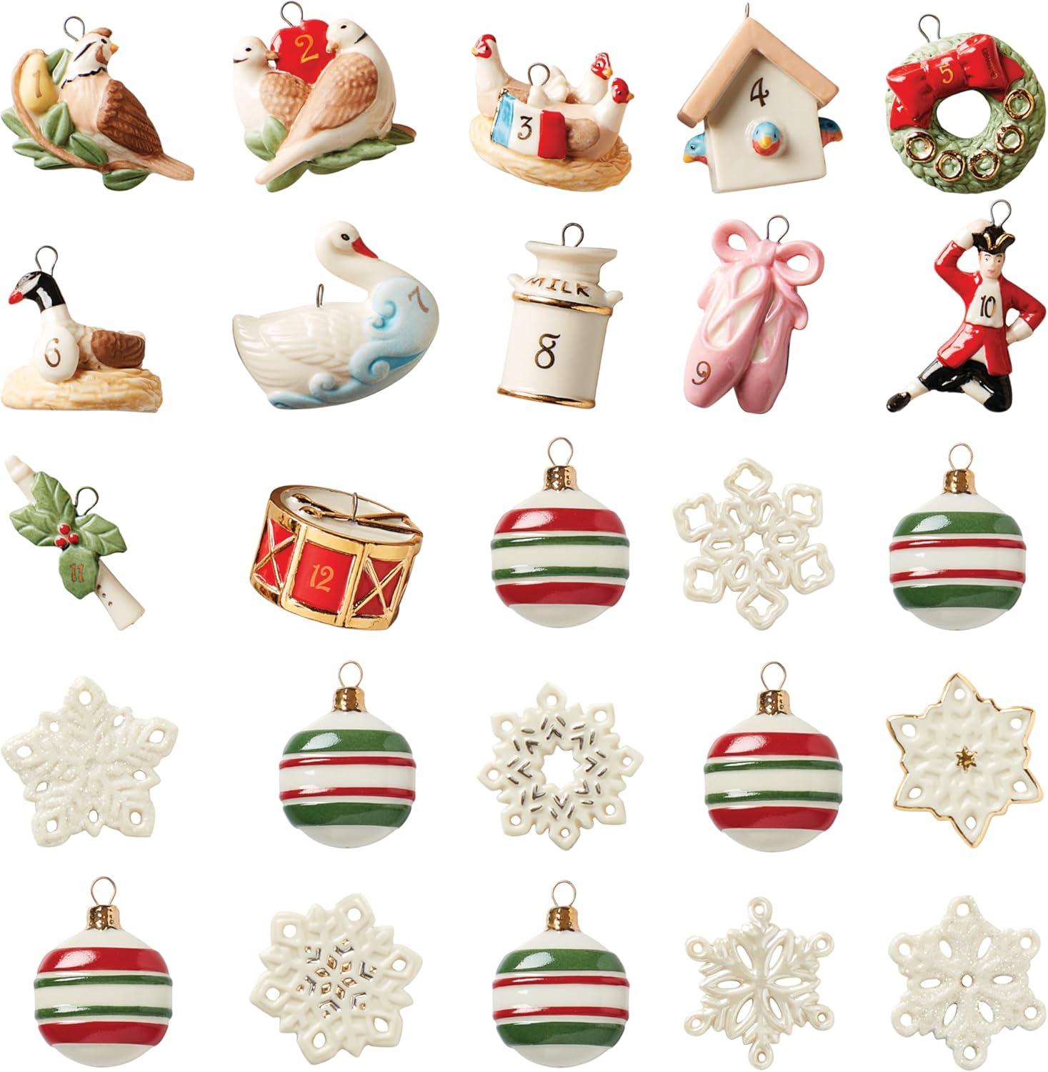 Classic Christmas Tree with Colorful Ornaments Set