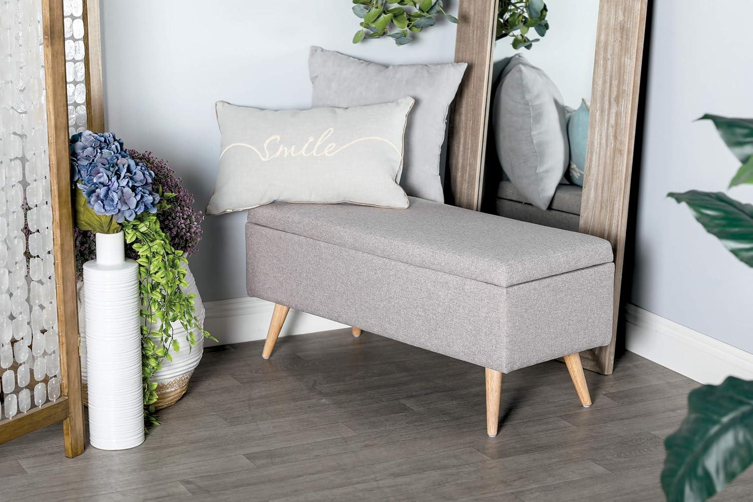 Contemporary Storage Bench Gray - Olivia & May