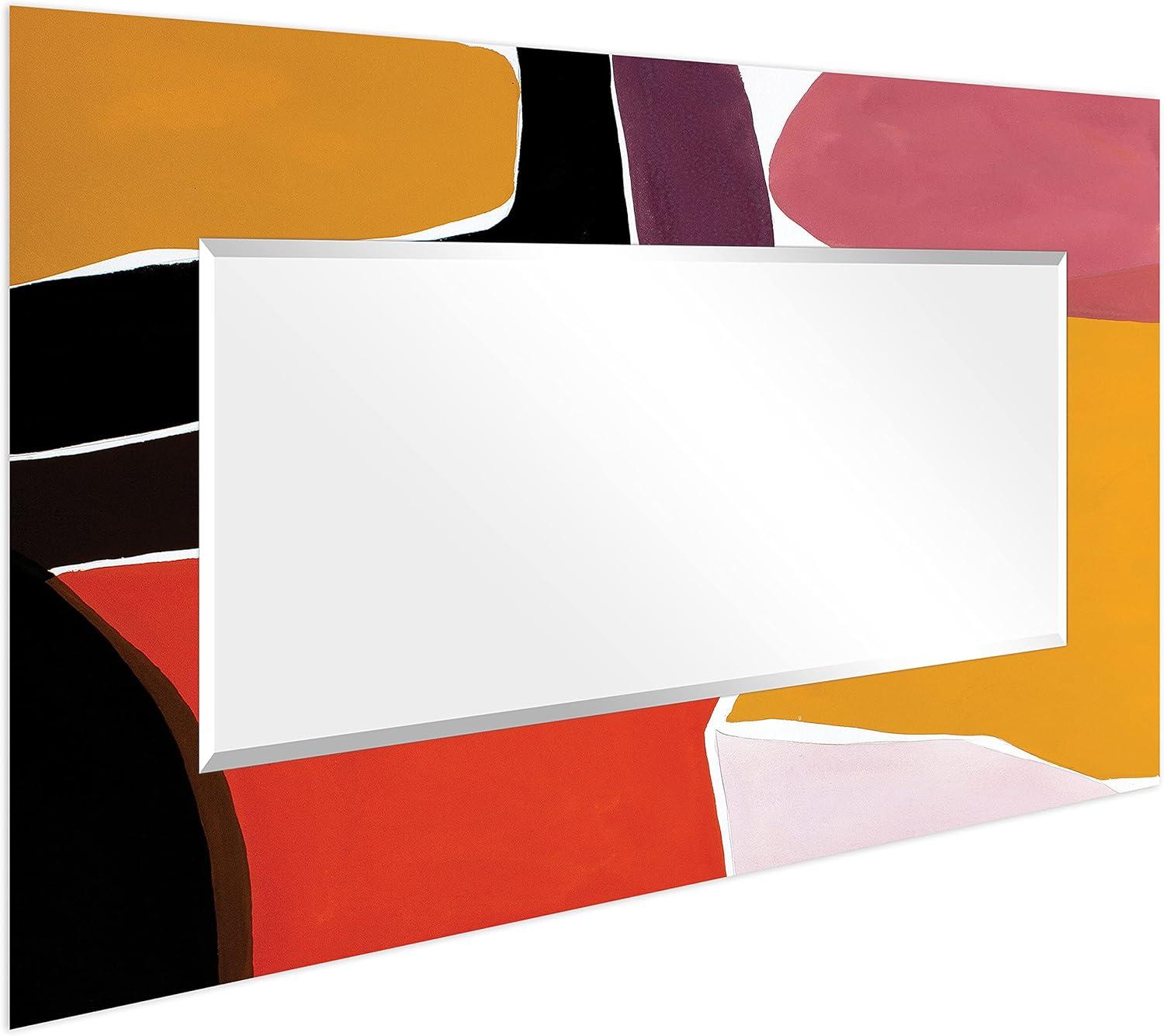 Empire Art Direct Finale I Rectangular Beveled Mirror on Free Floating Reverse Printed Tempered Art Glass, 72" x 36" x 0.4", Ready to Hang