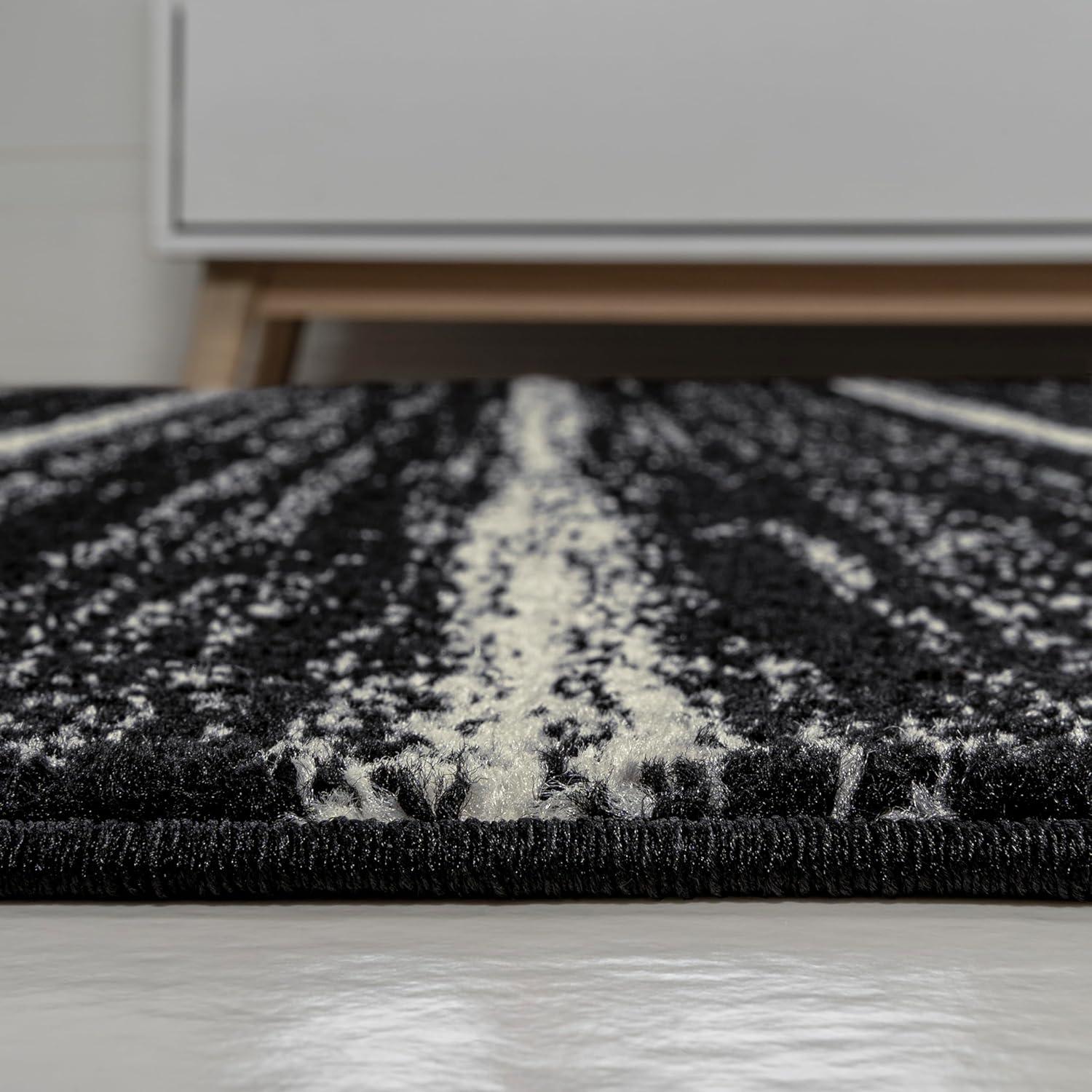 JONATHAN Y Williamsburg Minimalist Stripe Black/Cream 8 ft. x 10 ft. Area Rug