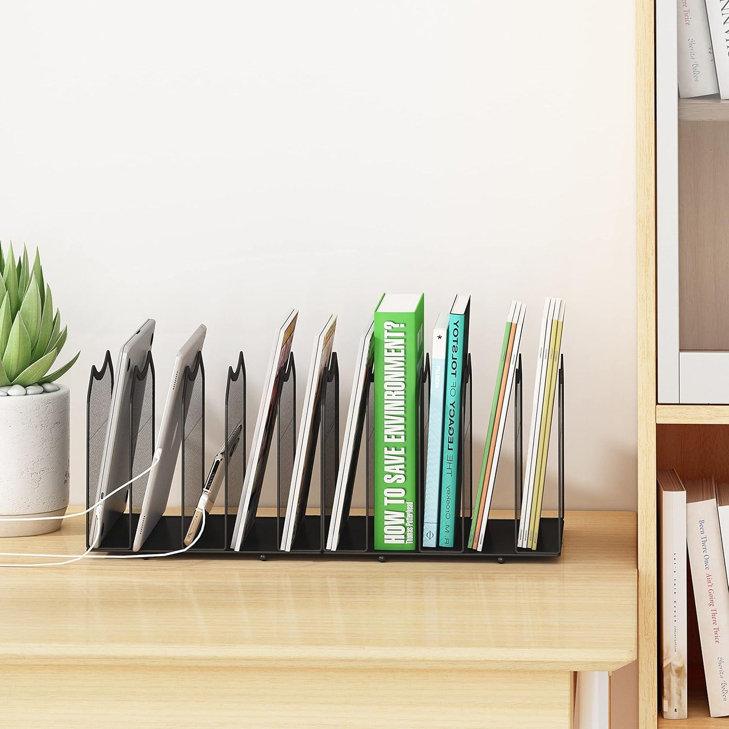 Latitude Run® Black 2 Pack - 5-Section Mesh Desktop File Sorters for Home & Office