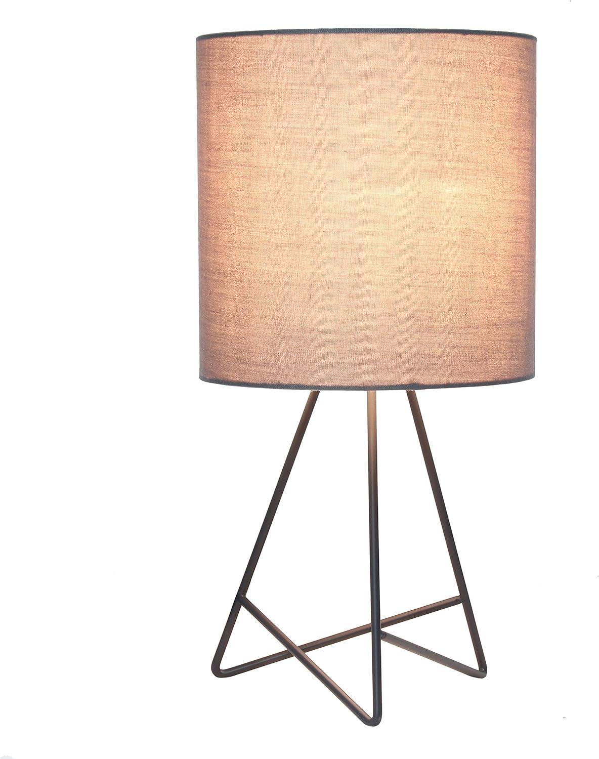 Down To The Wire Table Lamp with Fabric Shade Gray - Simple Designs