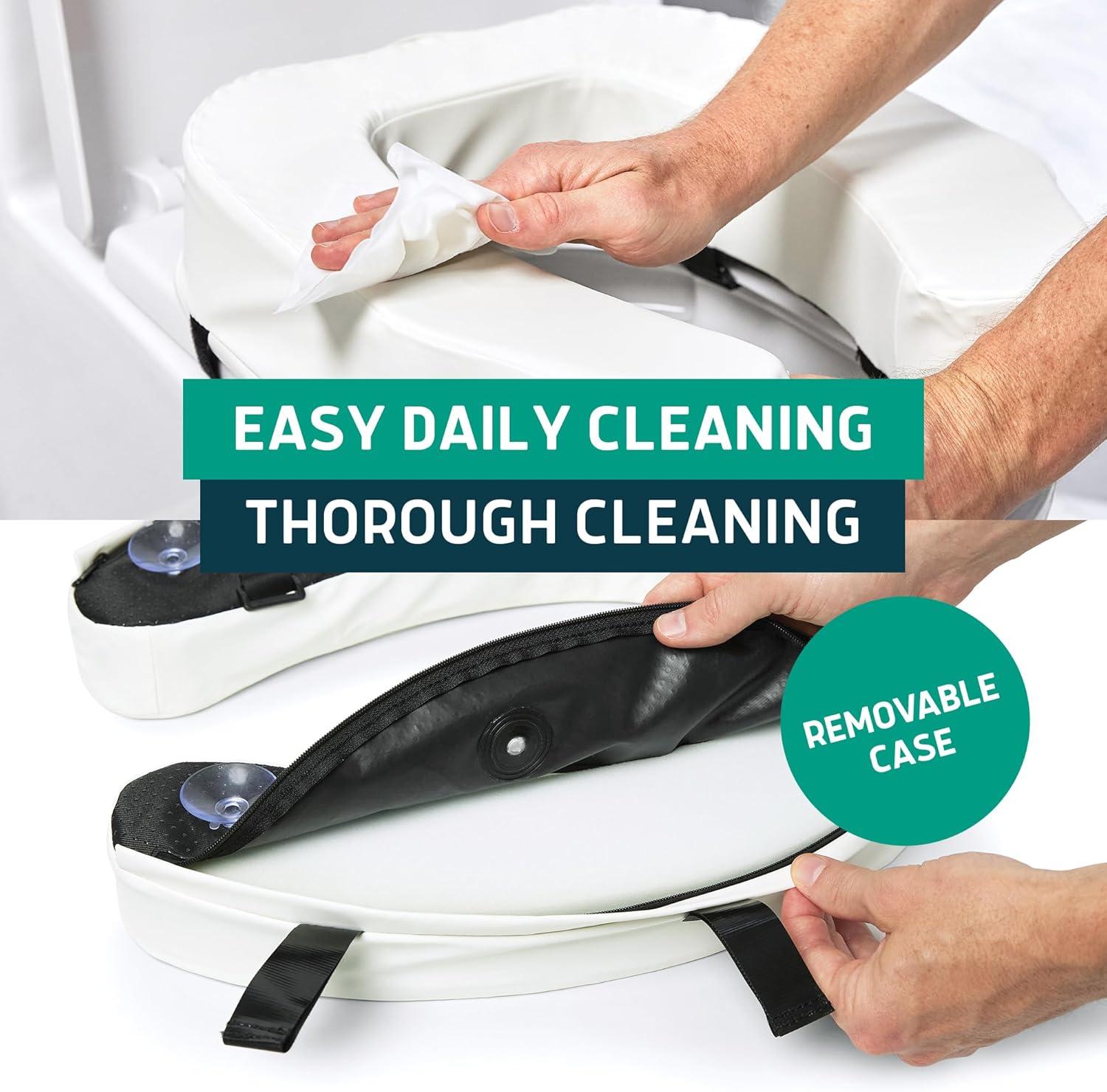White High-Density Foam Raised Toilet Seat Cushion