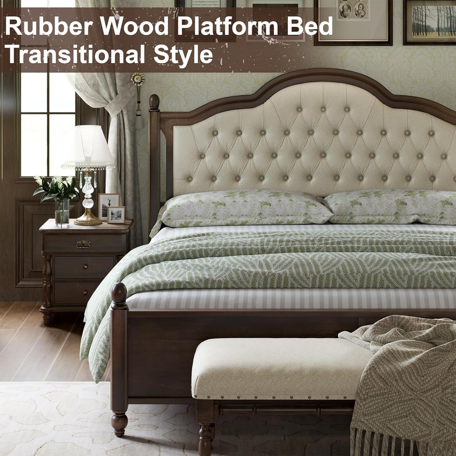 Lark Manor™ Amilio Upholstered Bed Solid Wood Platform