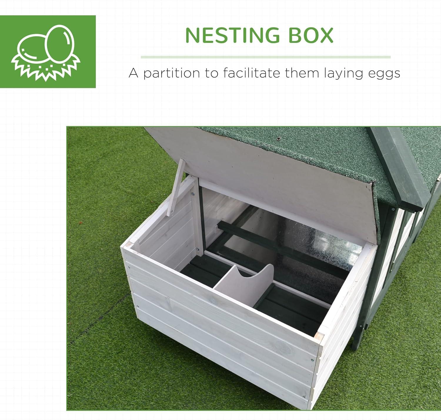 Ophelia & Co. Pawhut 77" Wooden Chicken Coop With Nesting Box, Cute Outdoor Hen House With Removable Tray, Ramp Run, For Garden Backyard, Natural