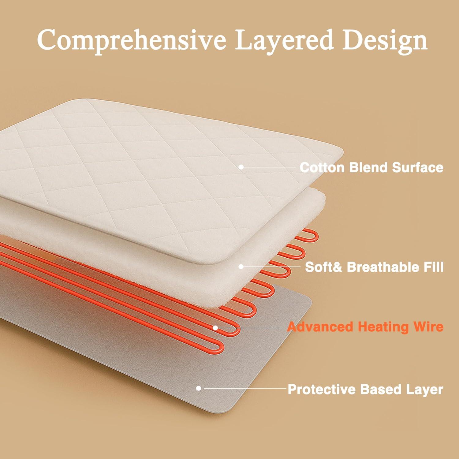 Beautyrest Cotton Blend Heated Mattress Pad