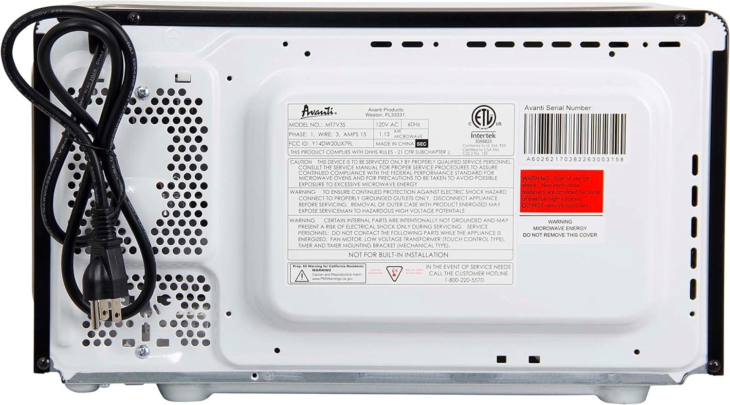 Avanti Products Avanti Countertop Microwave Oven, 0.7 cu. ft.