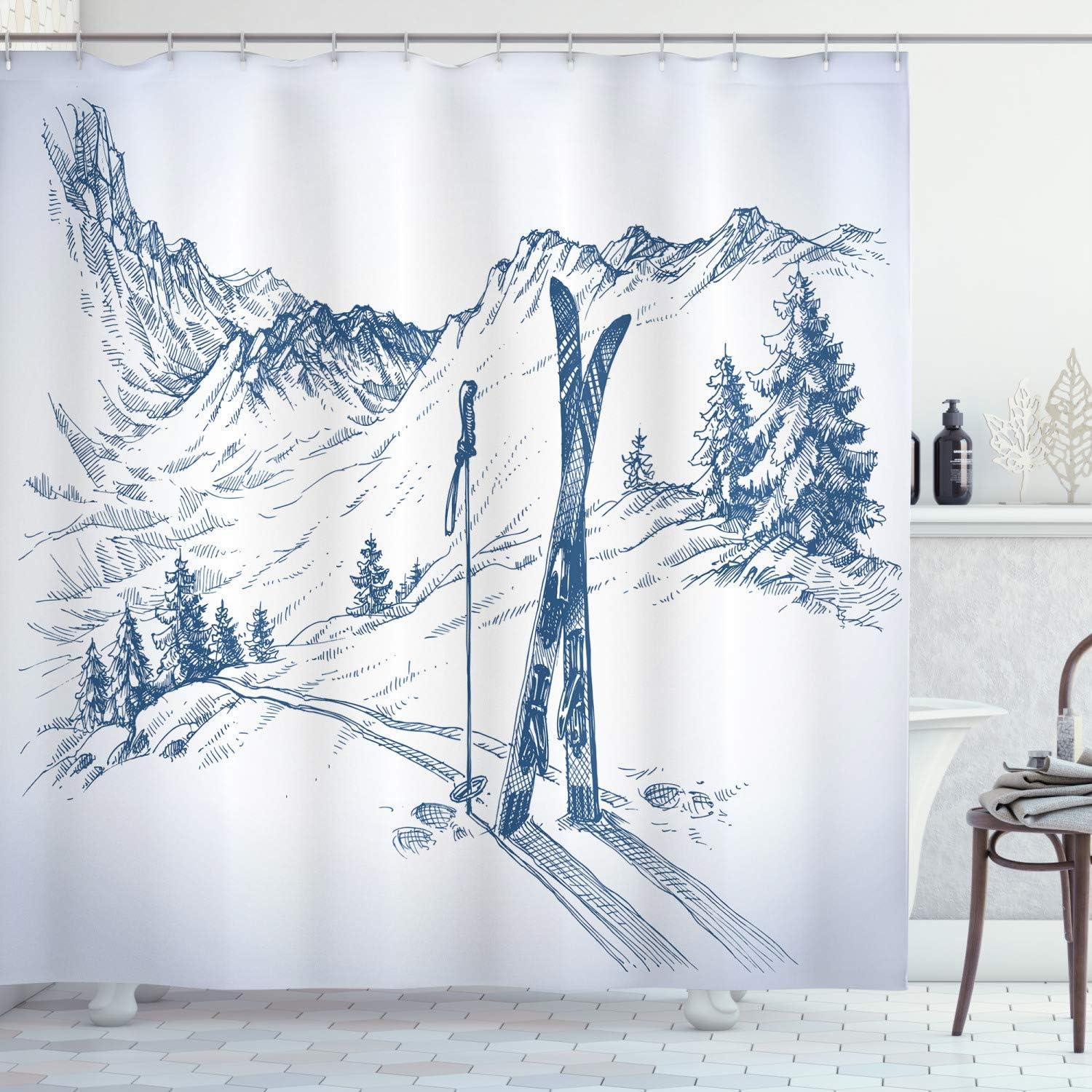 Shower Curtain with Hooks Included