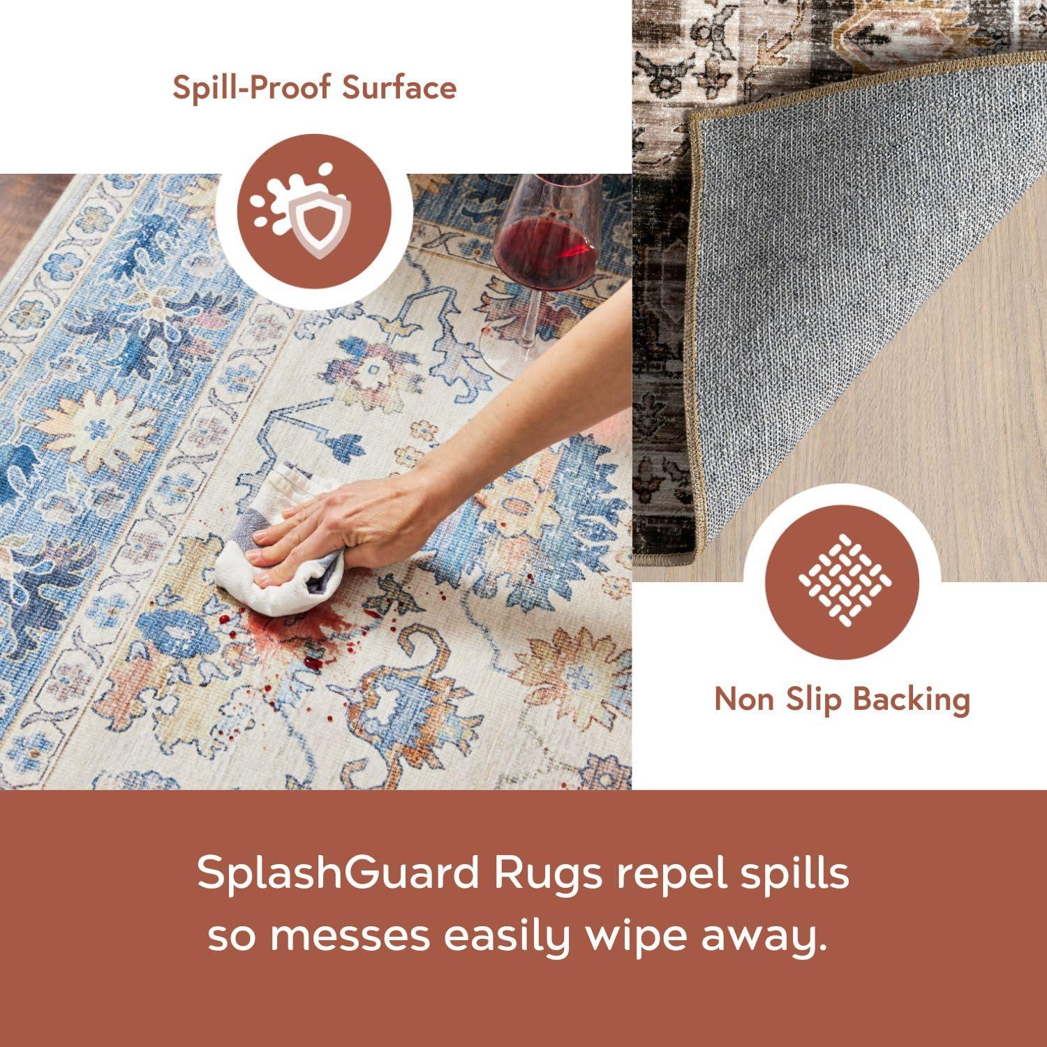 Nuloom Davi Faded Spill Proof Machine Washable Indoor Area Rug, 5' x 8', Dark Brown