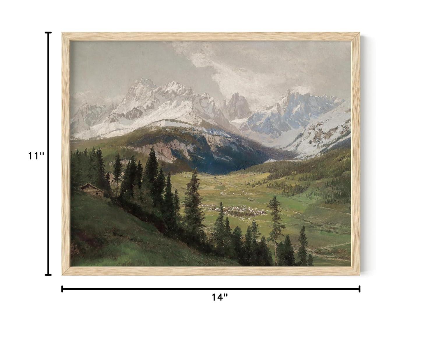 HAUS AND HUES Vintage Prints Wall Art - Oil Paintings for Wall Decor Captivating Landscape, and Mountain Scenes to Bring the Outdoors Indoors (Beige Frame, 11x14)