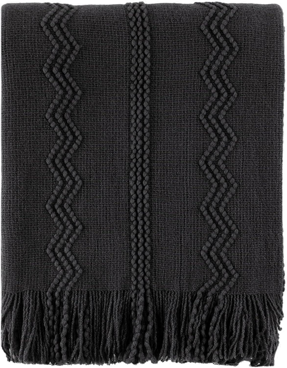 Battilo Home Throw Blanket for Couch, Textured Soft Throw Blankets, Decorative Knitted Blanket for Home Living Room Decor, 50"x60" | Wayfair
