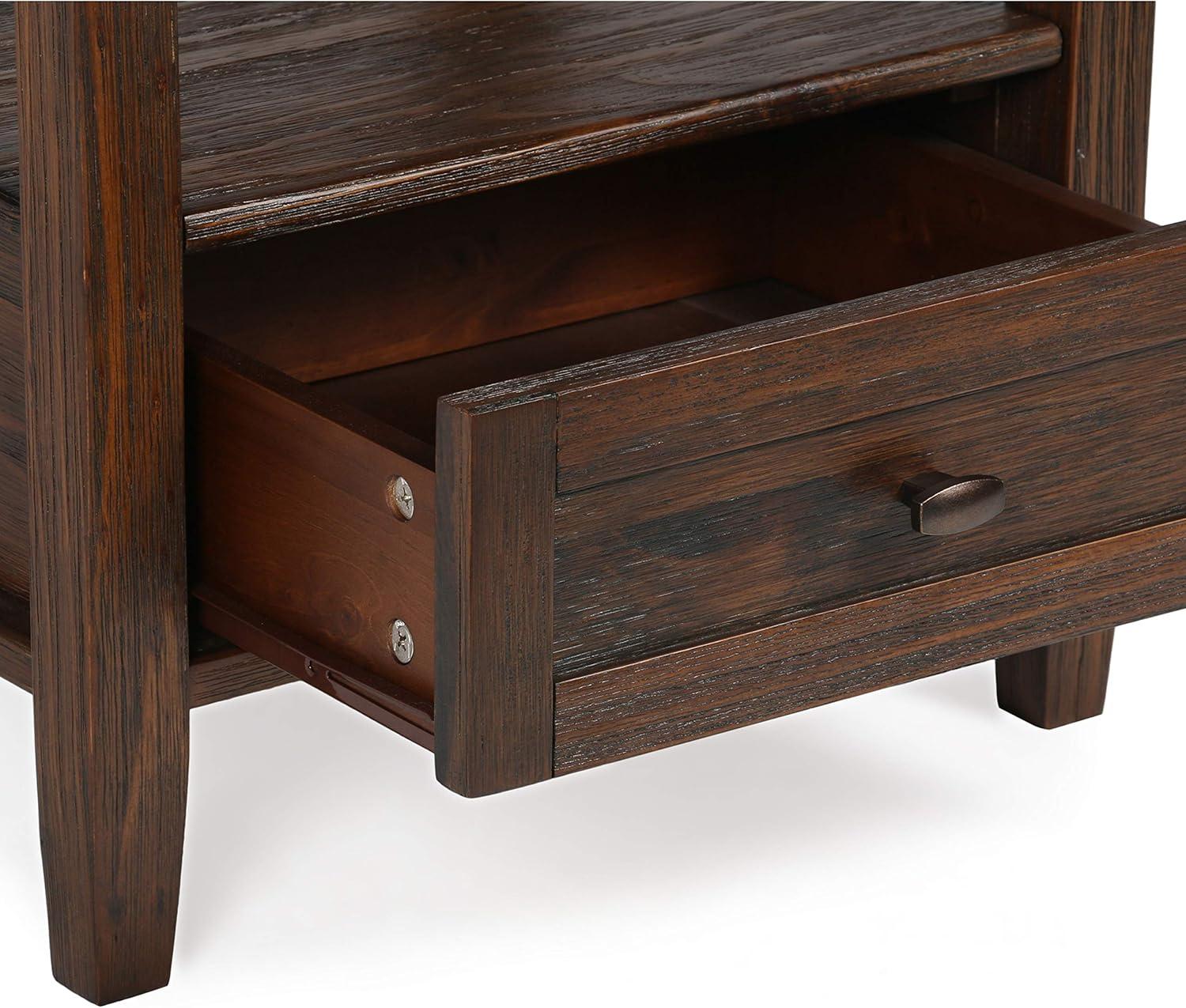 Warm Shaker Solid Wood End Table with Storage