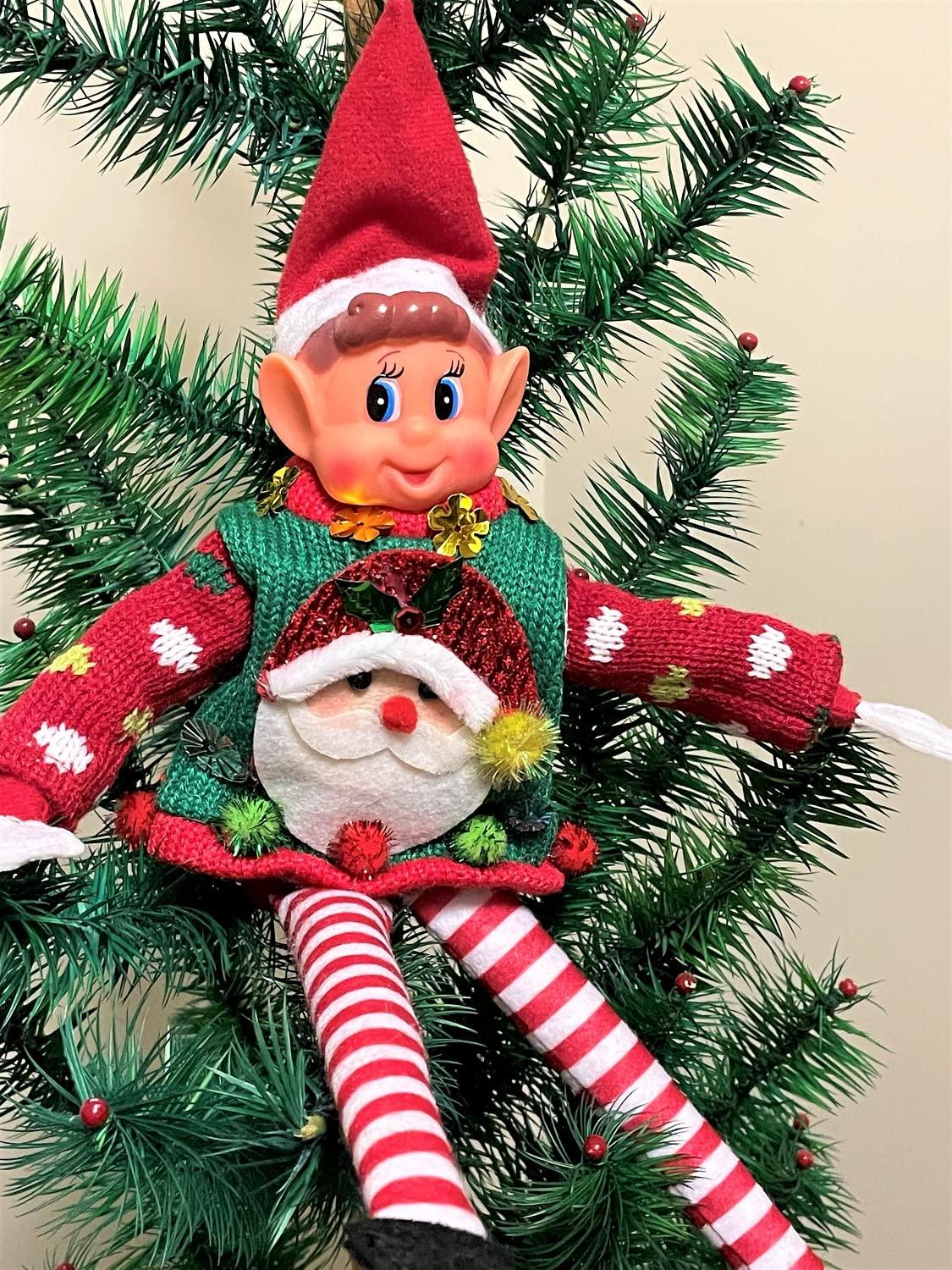 Tacky Sweaters Santa Snowman Reindeer Set of 3 Christmas Ornaments Elf Size