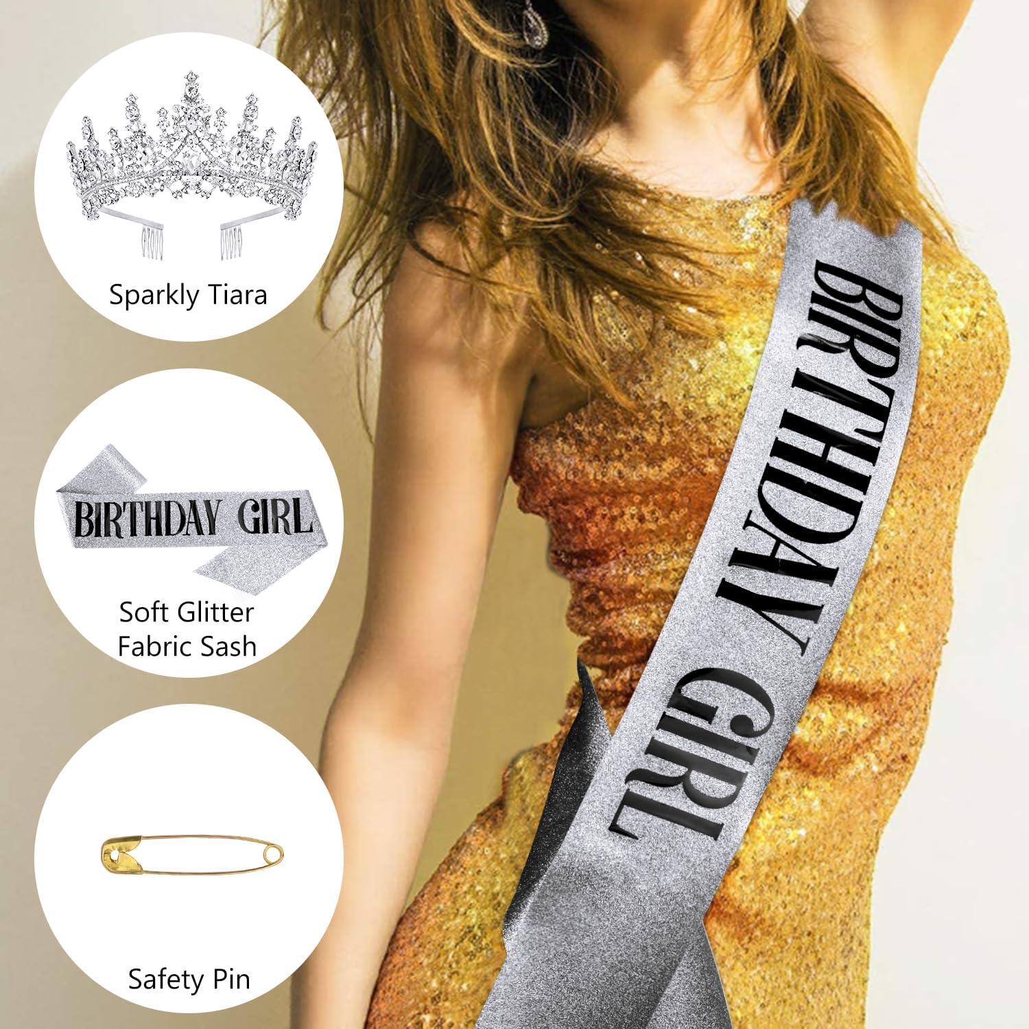 Hilingoto Clearance! Birthday Girl Crown with Birthday Sash Birthday Girl Headband Birthday Crowns for Women for Women Happy Birthday Decorations Birthday Party Supplies Girl Party Balloon