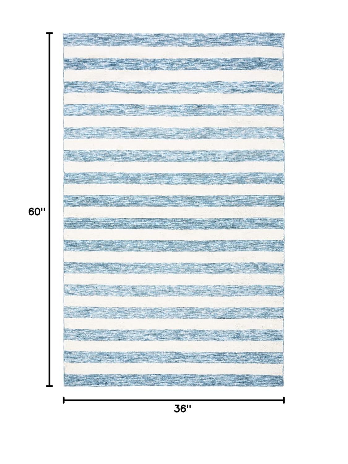 Easy Care ECR115 Machine Washable Power Loomed Indoor Accent Rug - Light Blue/Ivory - 3'x5' - Safavieh