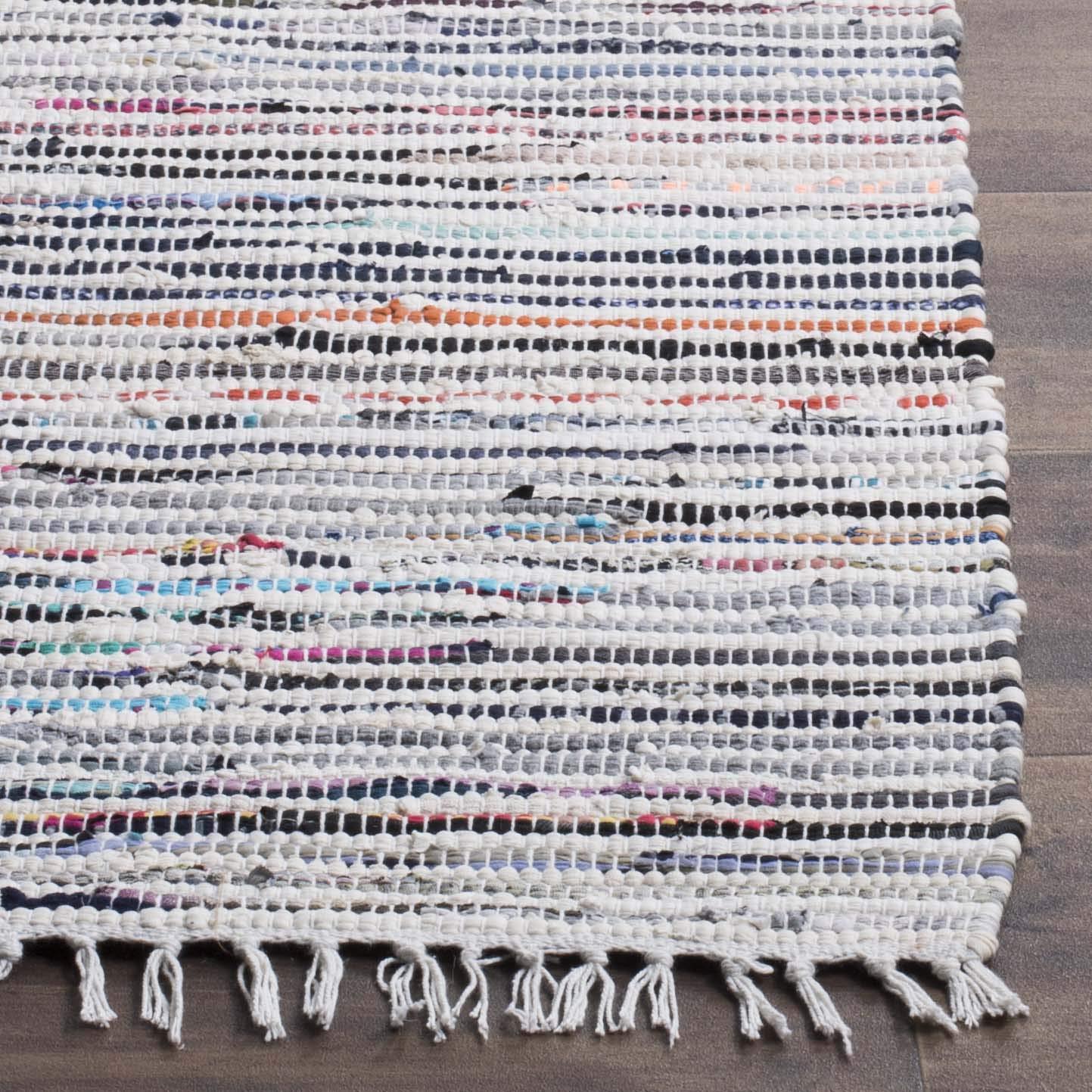 Rag Rug RAR125 Hand Woven Indoor Area Rug - Light Blue/Multi - 8'9"x11'9" - Safavieh.