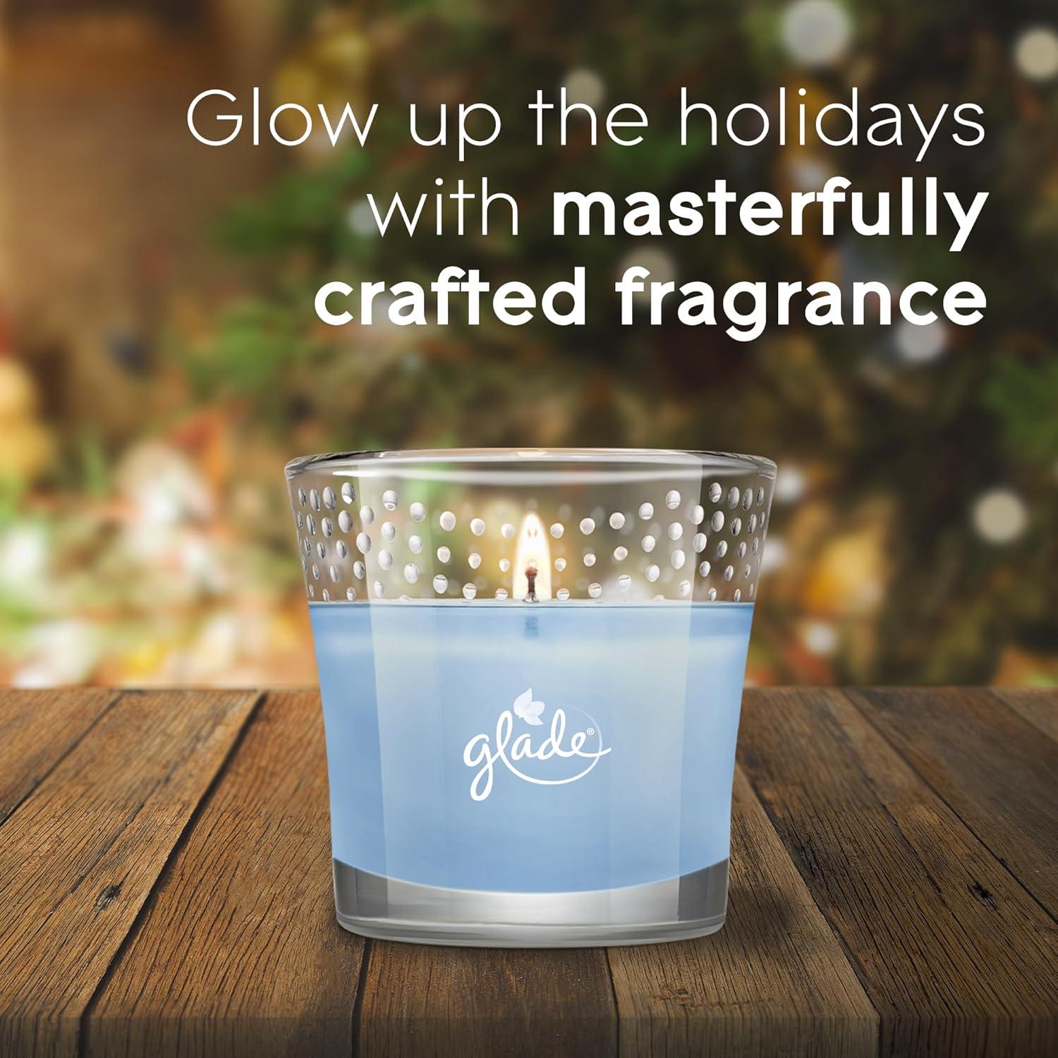 Glade Scented Candle, First Frost, Fragrance Infused with Essential Oils, 3.4 oz Each, 2 Count