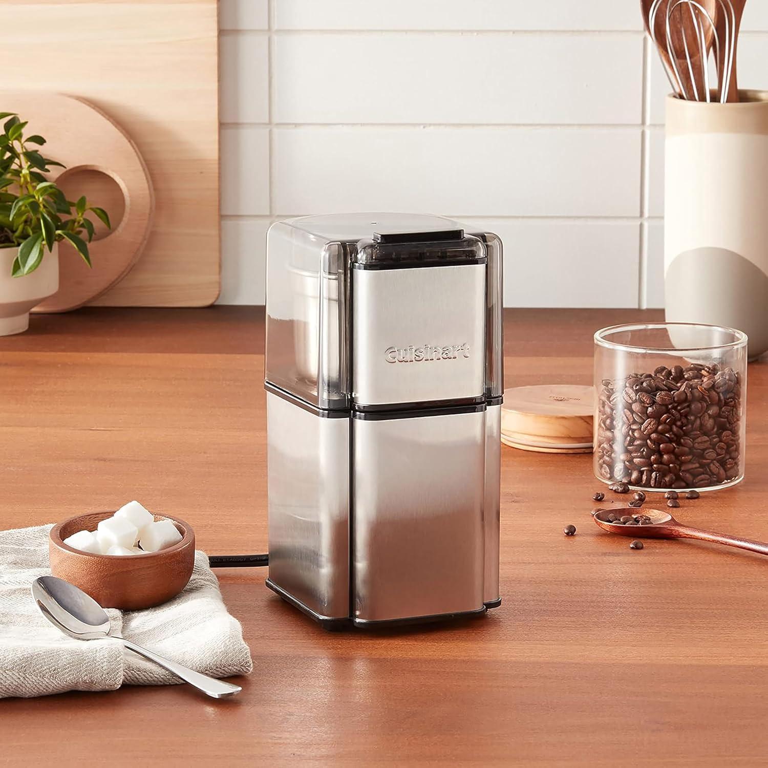 Cuisinart Grind Central Coffee Grinder with Built-In Safety Interlock, Stainless Steel Blades, Convenient Cord Storage, Dishwasher Safe Bowl and Lid