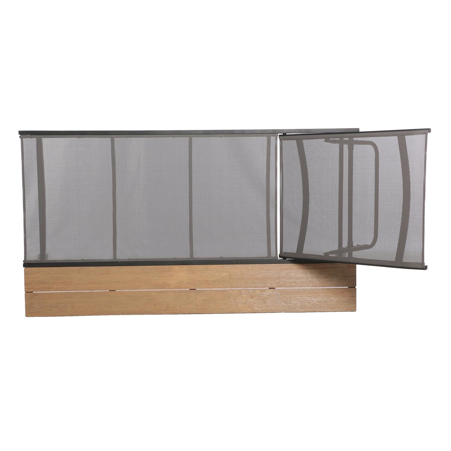 Waterloo Mesh and Aluminum Table Chaise Lounge - Gray - Christopher Knight Home