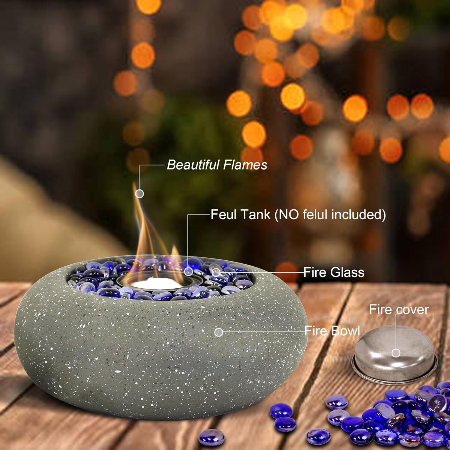 Greyhoo 11.4" x 11.4" Isopropyl Alcohol Concrete Fire Pit