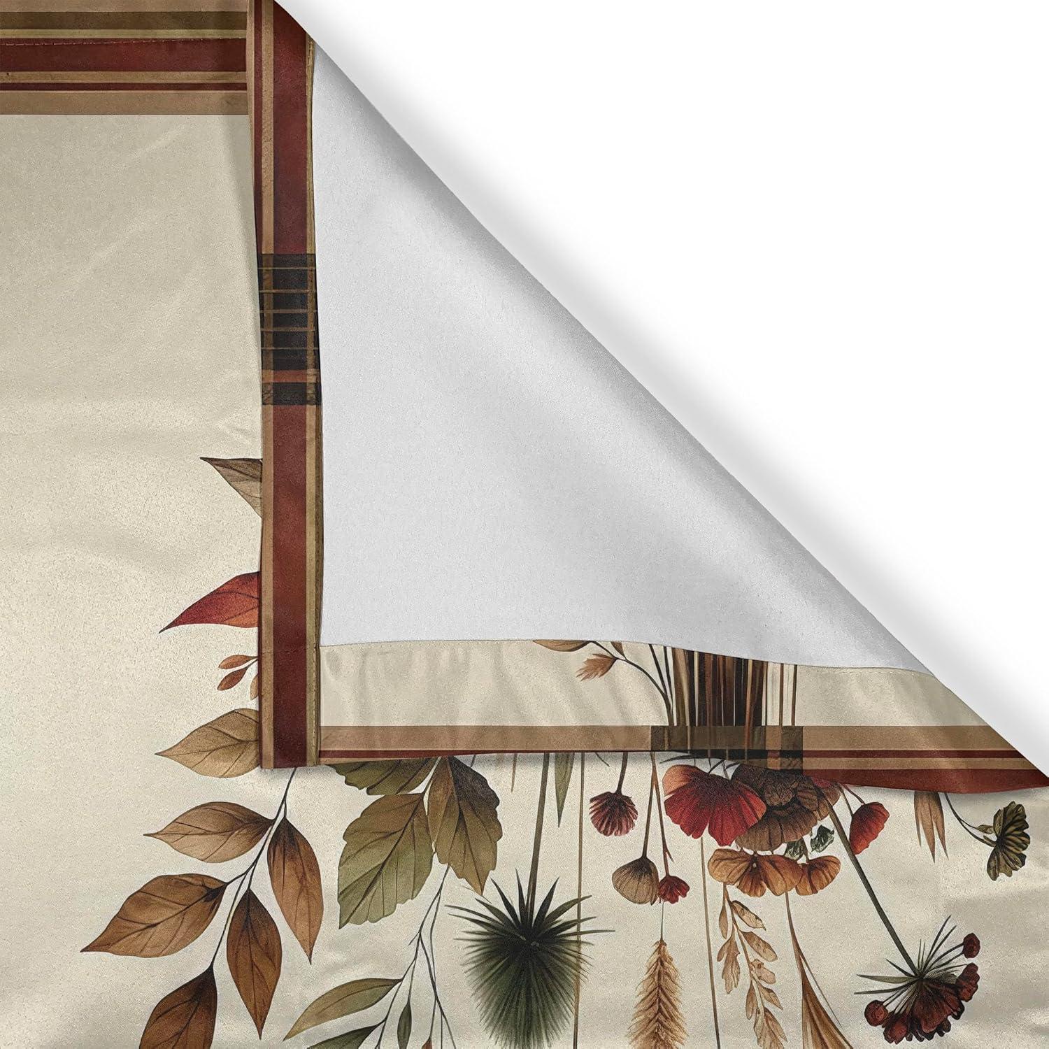 Floral Tailored 55'' W Kitchen Curtain