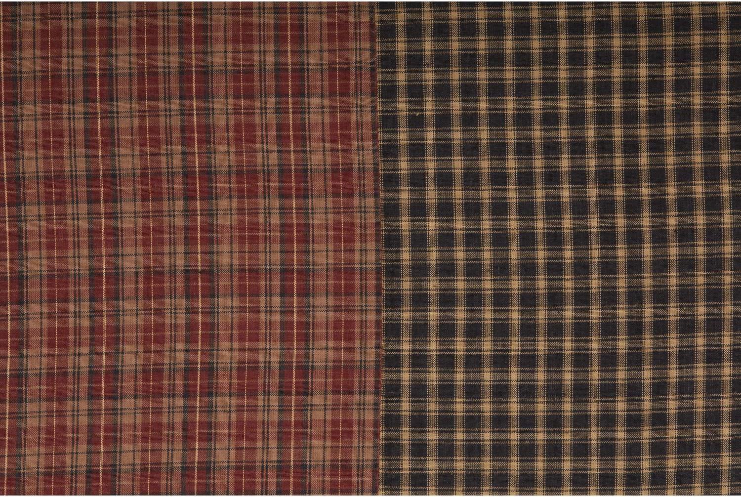 VHC Brands, Beckham, Cotton, 16x72, Patchwork Valance, Red