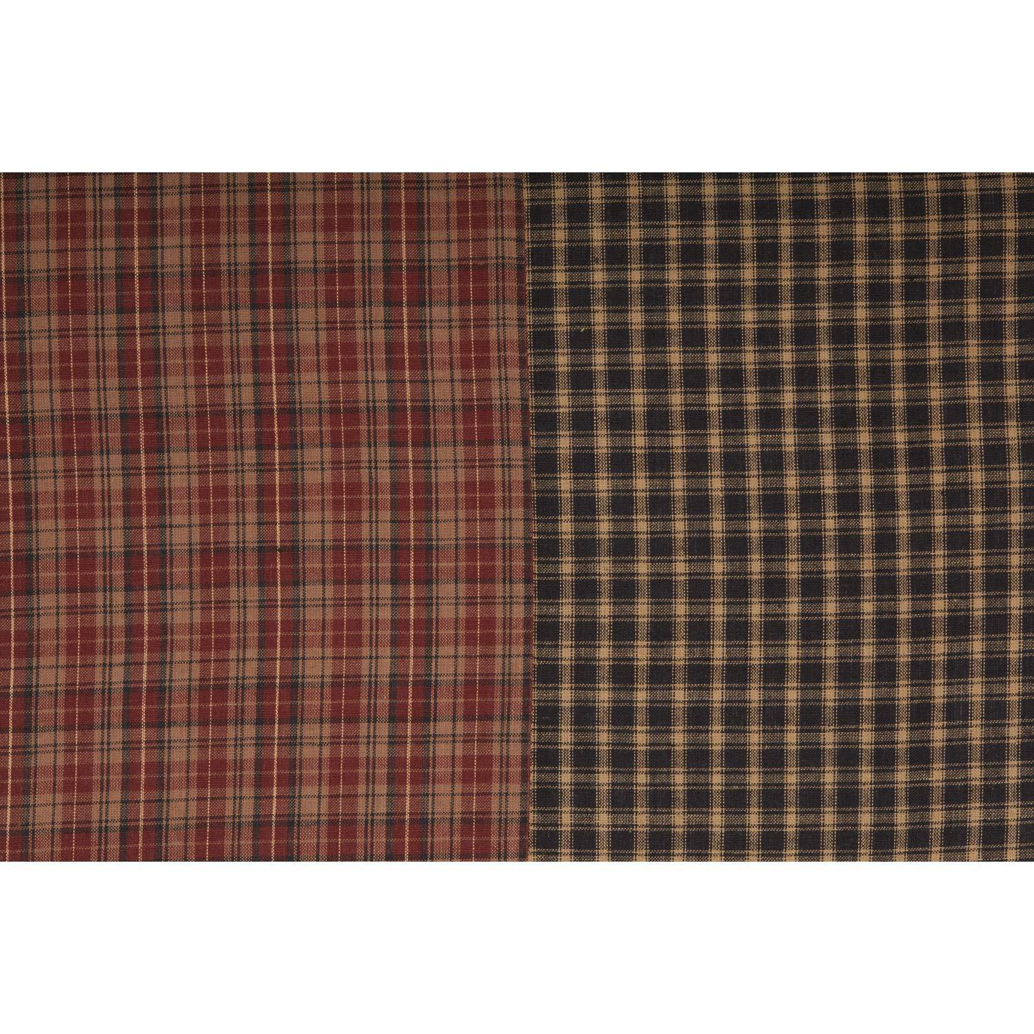 VHC Brands, Beckham, Cotton, 16x72, Patchwork Valance, Red