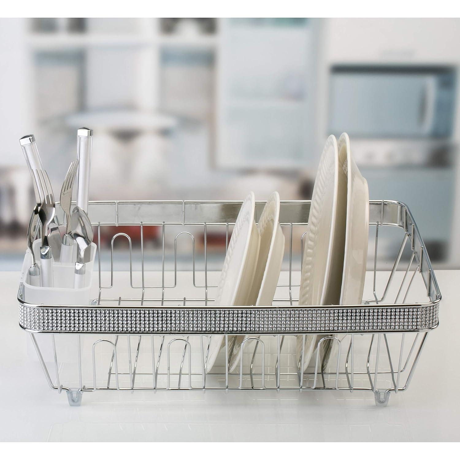 Bath Bliss 22899-CHR Kitchen Details Drying Rack in Pave Diamond Design