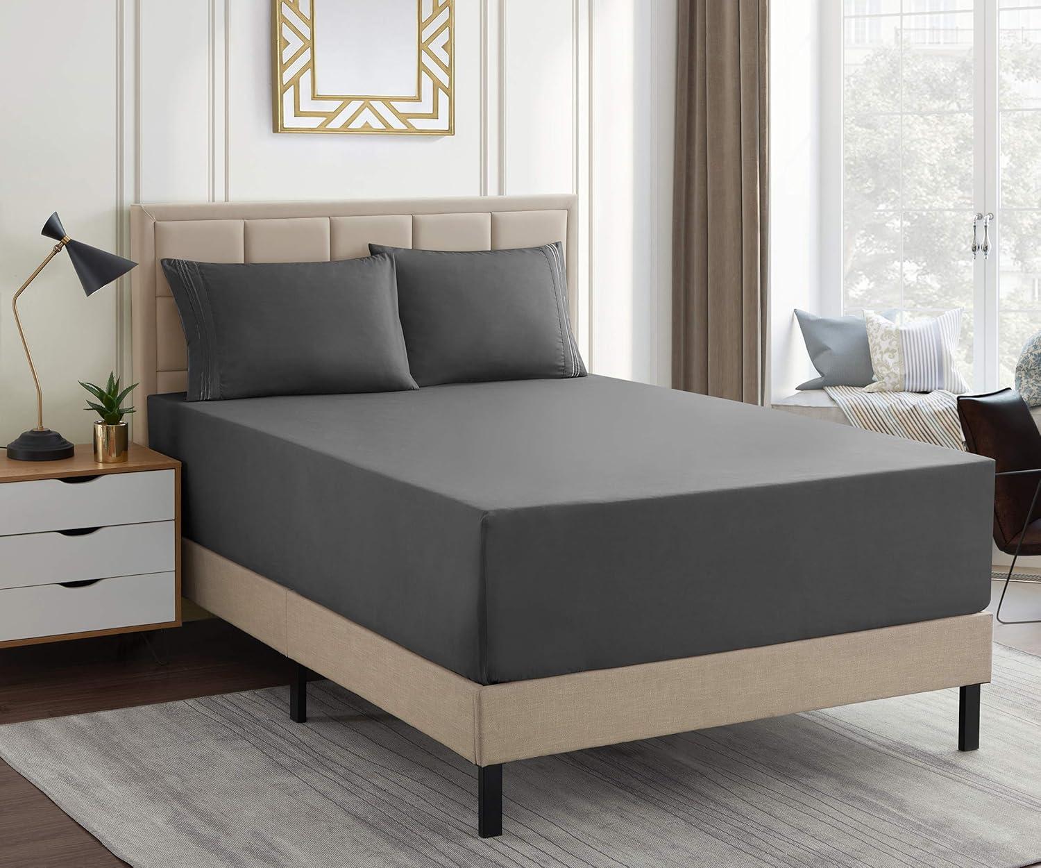 Sweet Home Collection 18-24" Extra Deep Pocket Ultra Soft Microfiber Solid Sheet Set