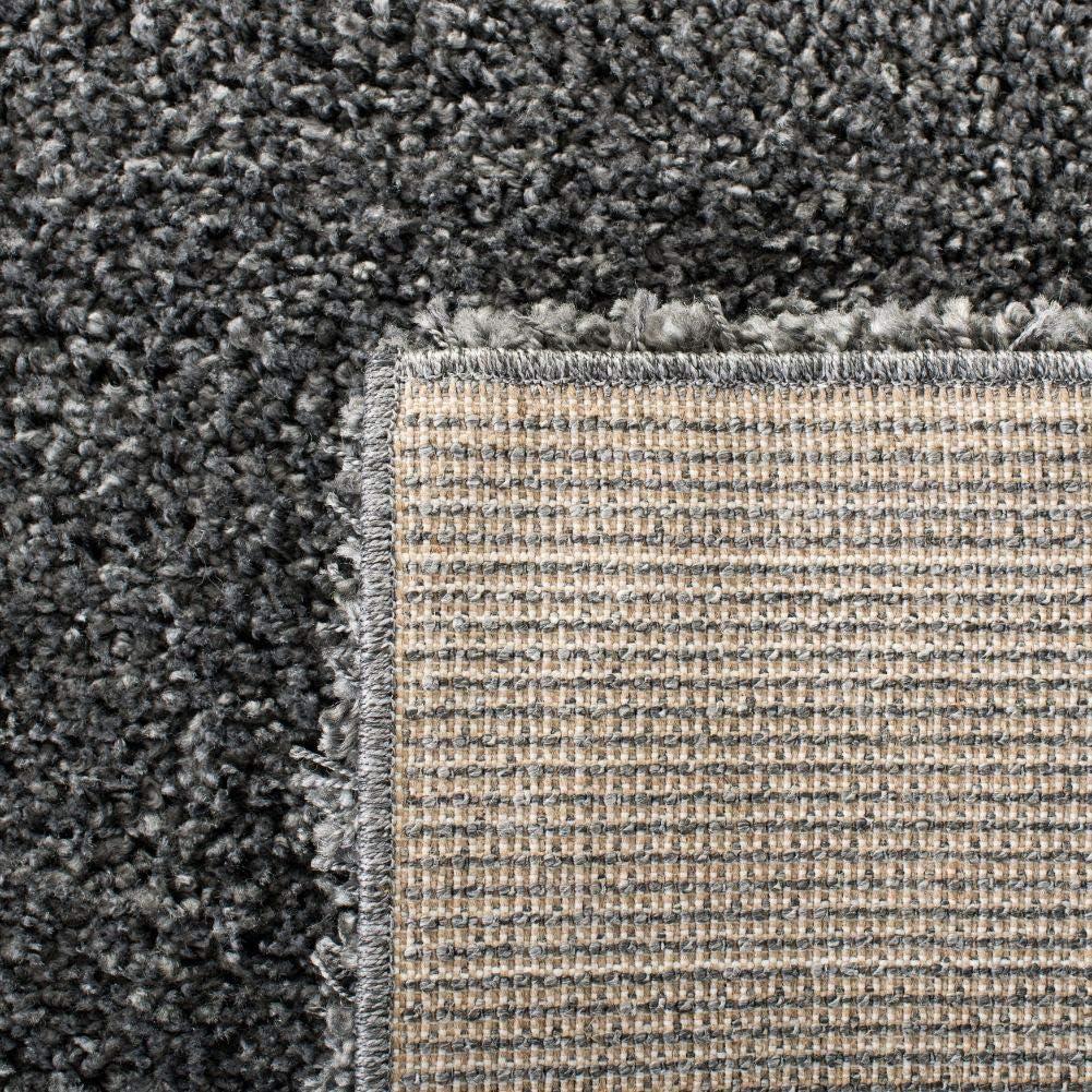 Luxurious Dark Grey Shag Area Rug, 5'3" x 7'6", Stain-Resistant Synthetic