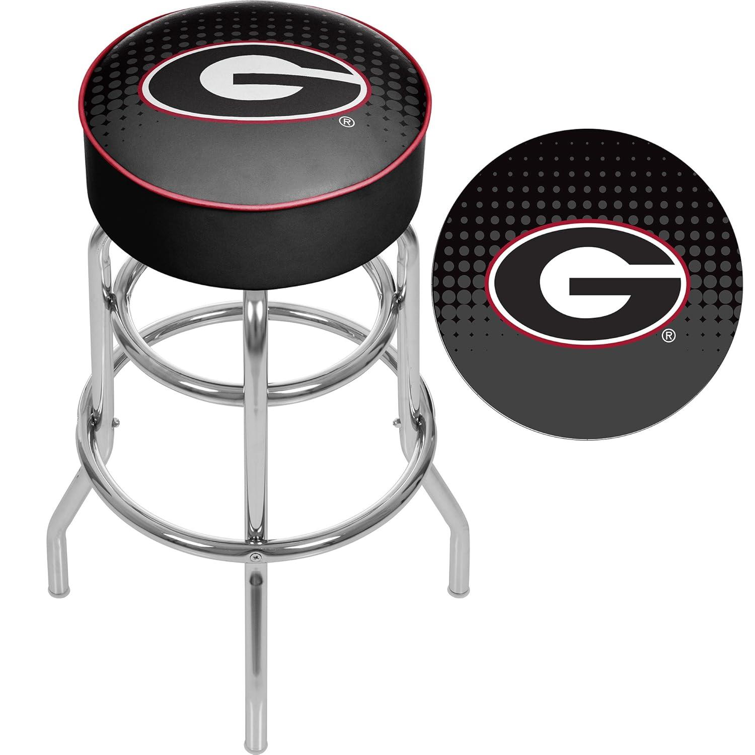 Trademark Global NCAA Swivel Upholstered Counter Stool with Metal Frame