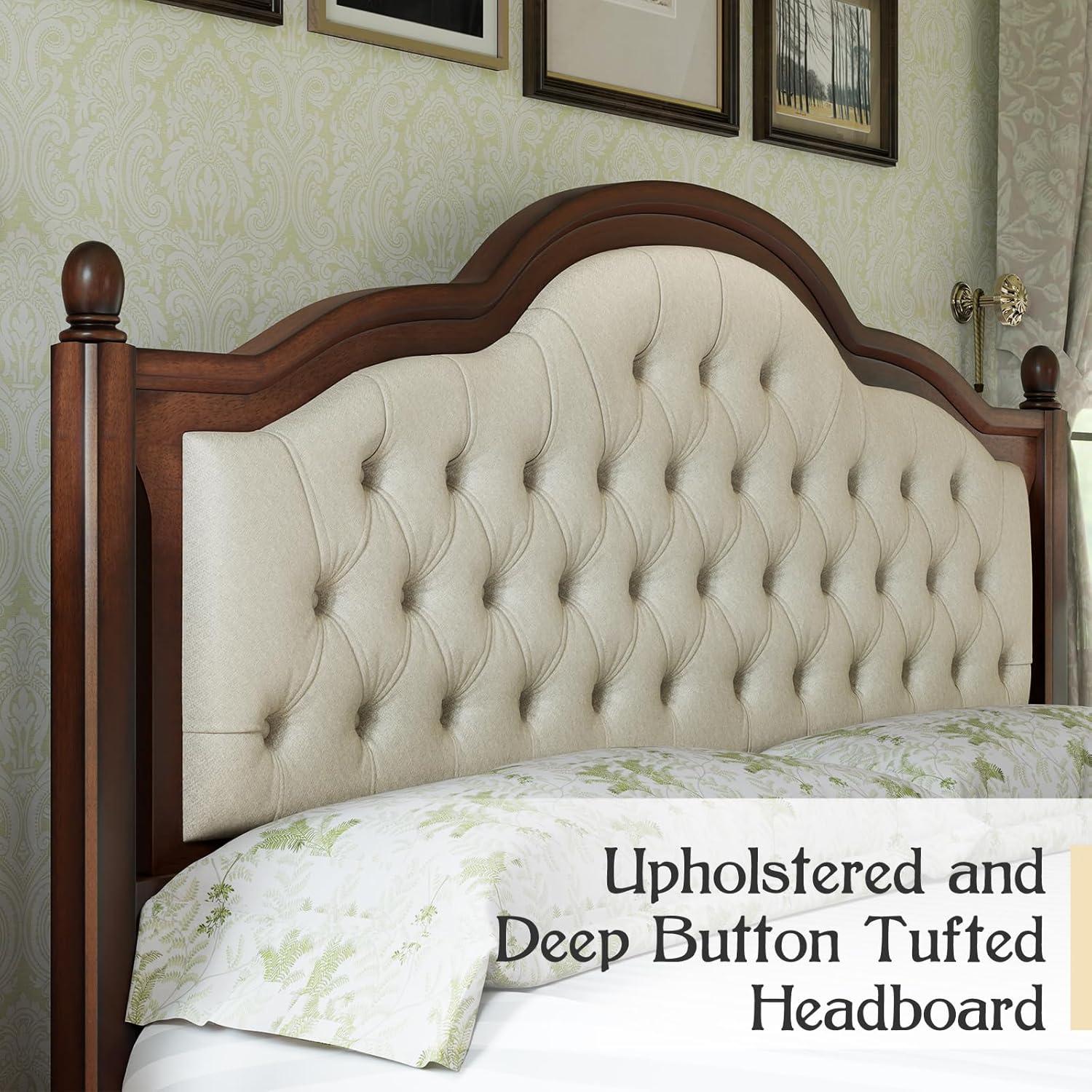 Lark Manor™ Amilio Upholstered Bed Solid Wood Platform