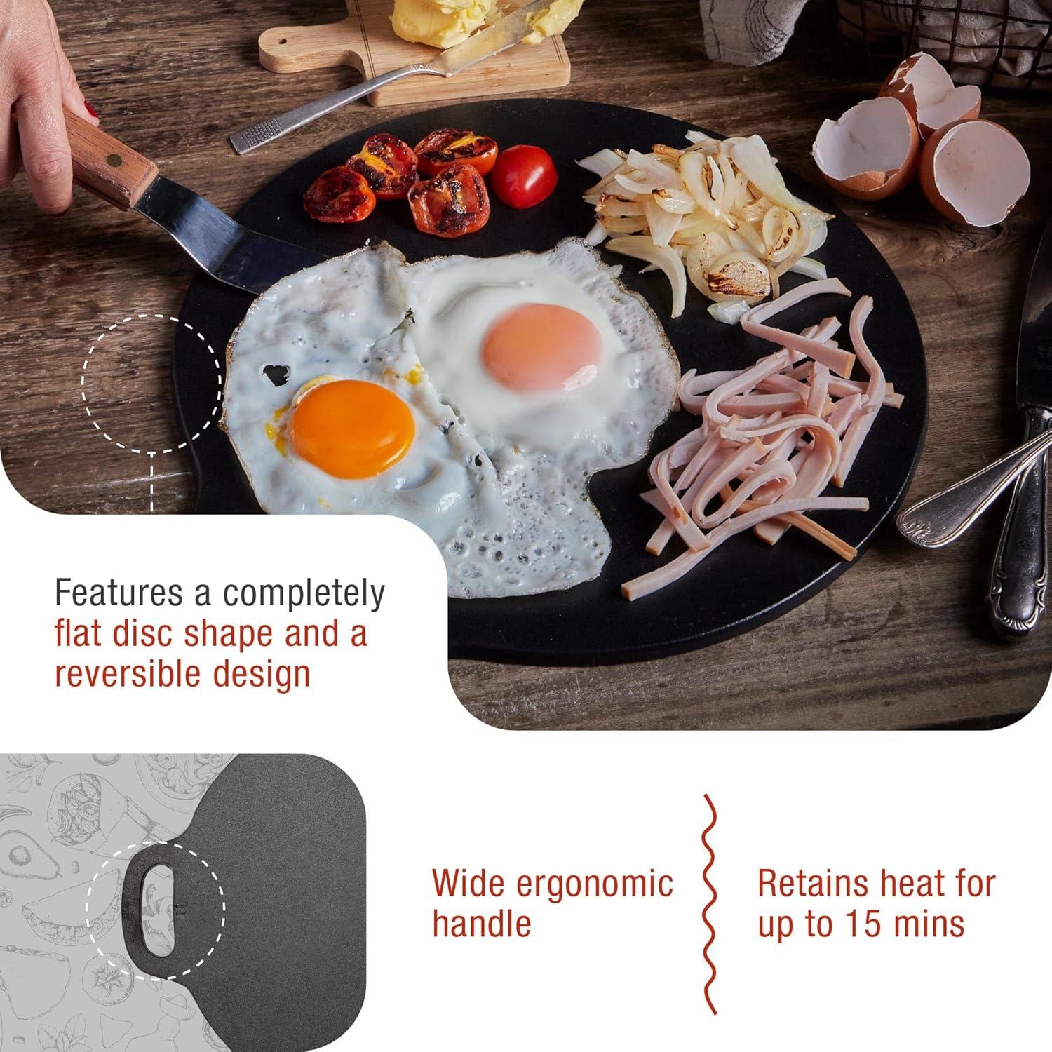 Victoria Victoria Cast Iron Round Reversible Griddle, Seasoned